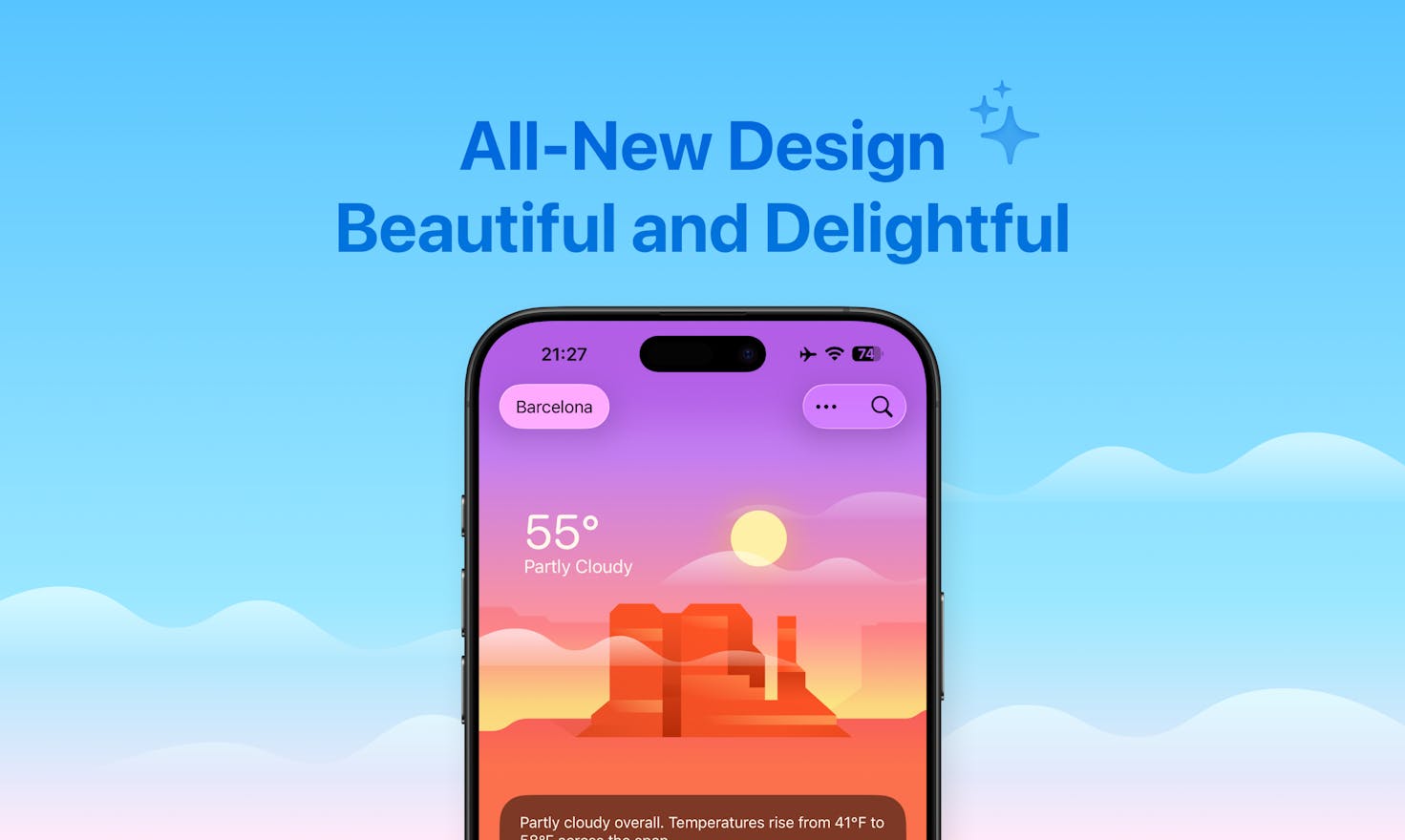 Weather mini 3 Product Hunt launch image showing the new design